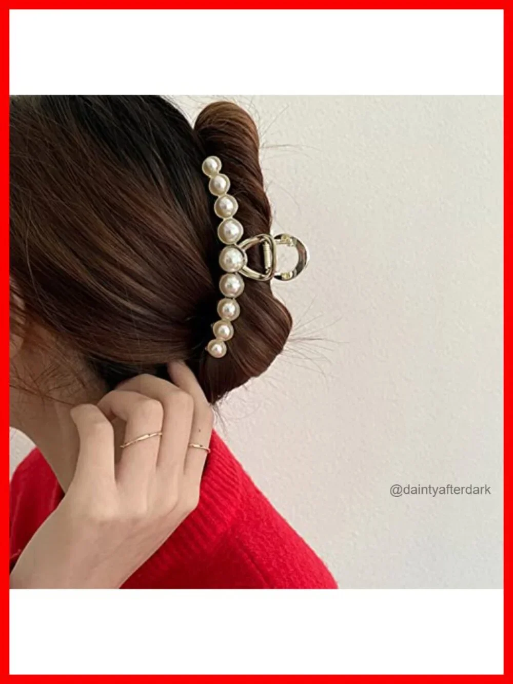 Vintage Pearl Hair Claw Clips Large Metal Alloy Hair Accessories for Women